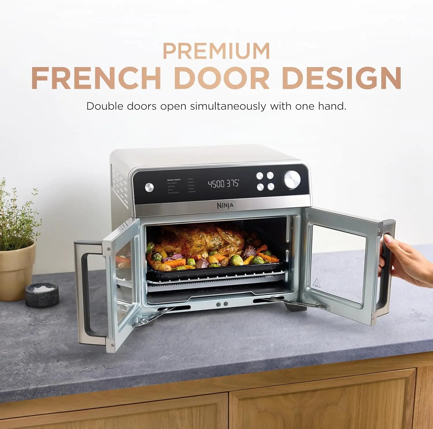 French Door Premier Air Fryer, Convection Oven & Toaster, 5-Qt, PFAS-Free, Dishwasher-Safe Accessories, FO101
