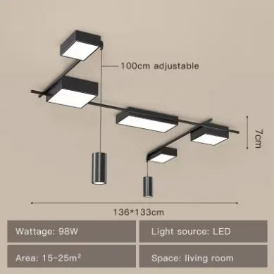 Modern Minimalist LED Ceiling Light Iron Nordic Creative Restaurant Pendant Light Room Bedroom Black Style Lamps for Living Room