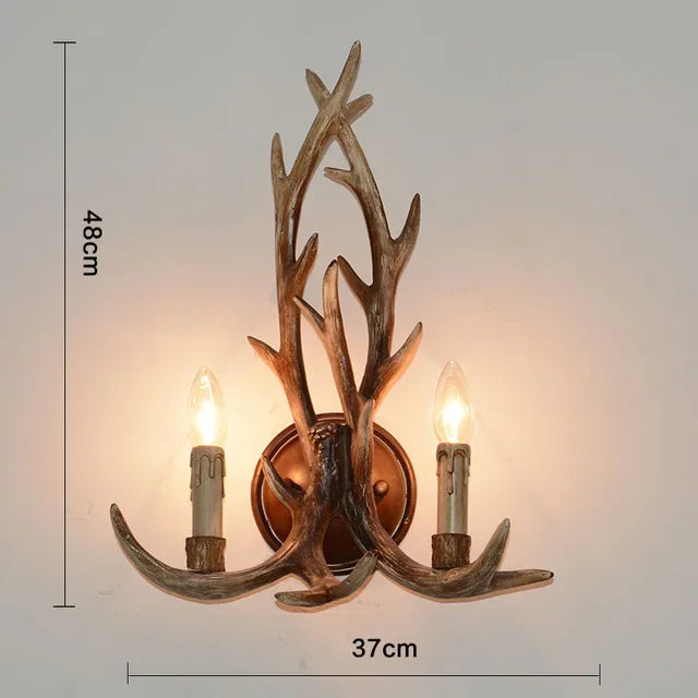 Retro Antler Chandelier Lighting Resin Deer Horn Pendant Lamp for Restaurant Living Room Hotel Shop Dining Table Hanging Lamp