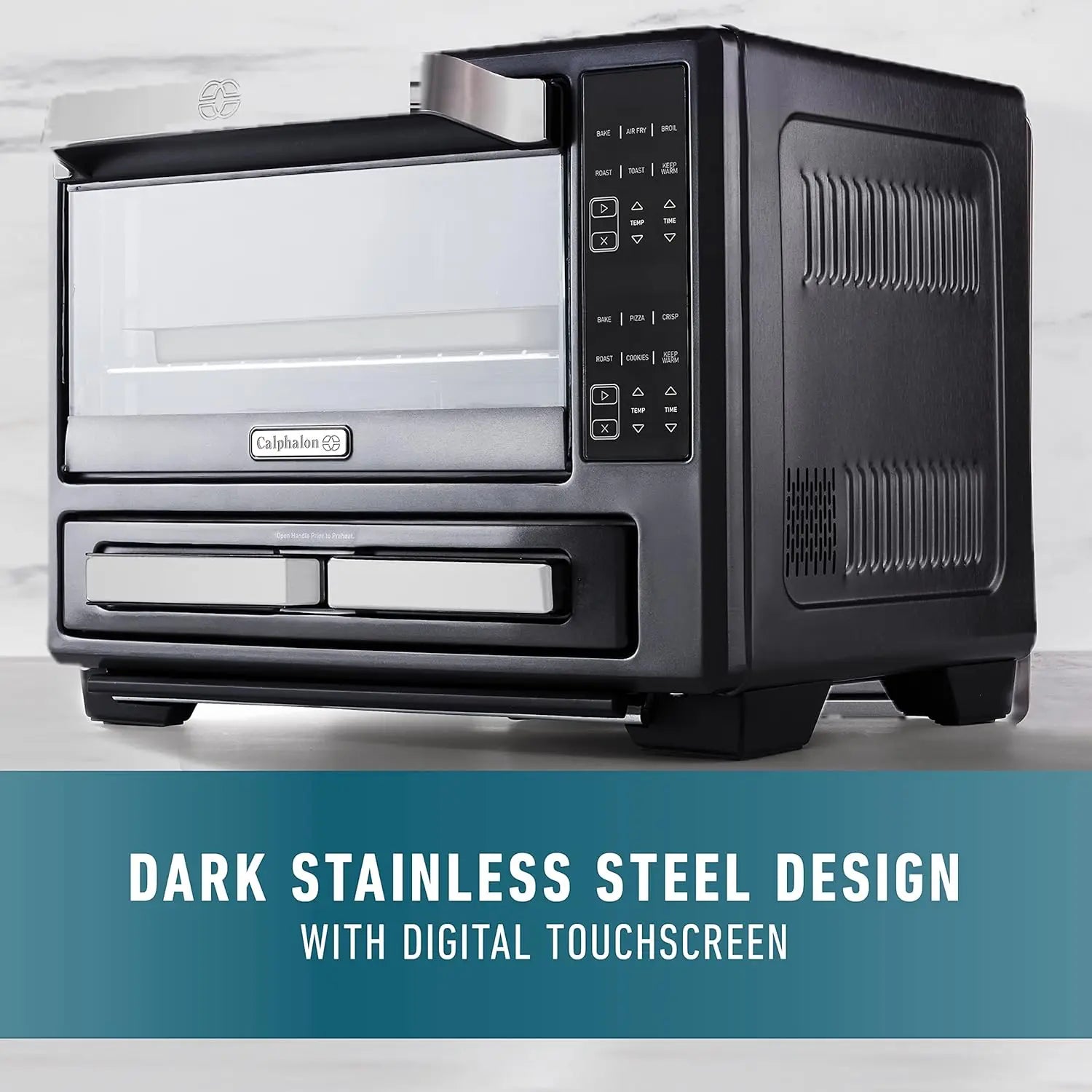 12-in-1 Air Fry Toaster Oven with Dual Zone, Digital Controls, Dark Stainless