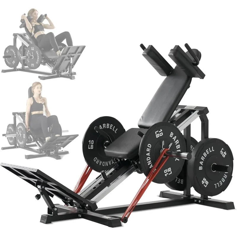 Leg Press Hack Squat Machine, 30-Degree Compact Leg Press Machine for Home Gym, Hack Squat Machine with Removable Shoulde