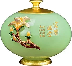 Luxurious Colored Glaze Crafted Vase for Home Decor, Ideal for Living Room and Cabinet Display, Perfect Housewarming Gift