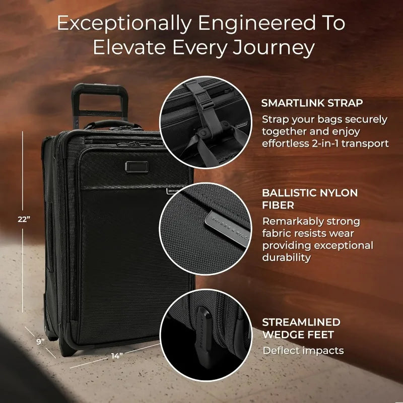 Essential 22" 2-Wheel Expandable Carry On - Luggage for Travel, Suitcases with Wheels, Softside Rolling Bag for M