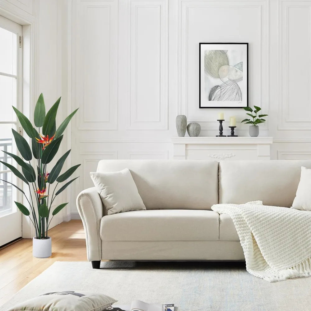 5ft Tall Artificial Bird of Paradise Plant with Pot - Realistic Fake Tropical Tree for Home Office Decor