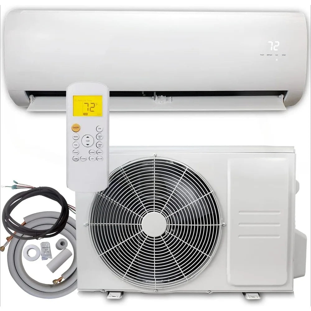 12000 BTU Mini Split Air Conditioner Ductless Inverter 17.4 SEER2 with Heat Pump 110V 1 Ton - Installation Kit Included