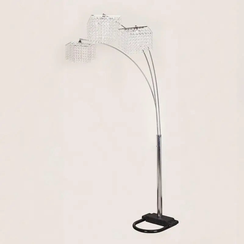 Modern Design Luxury Multi-Head Arc Floor Lamp with Crystal Accents for Living Room Decor