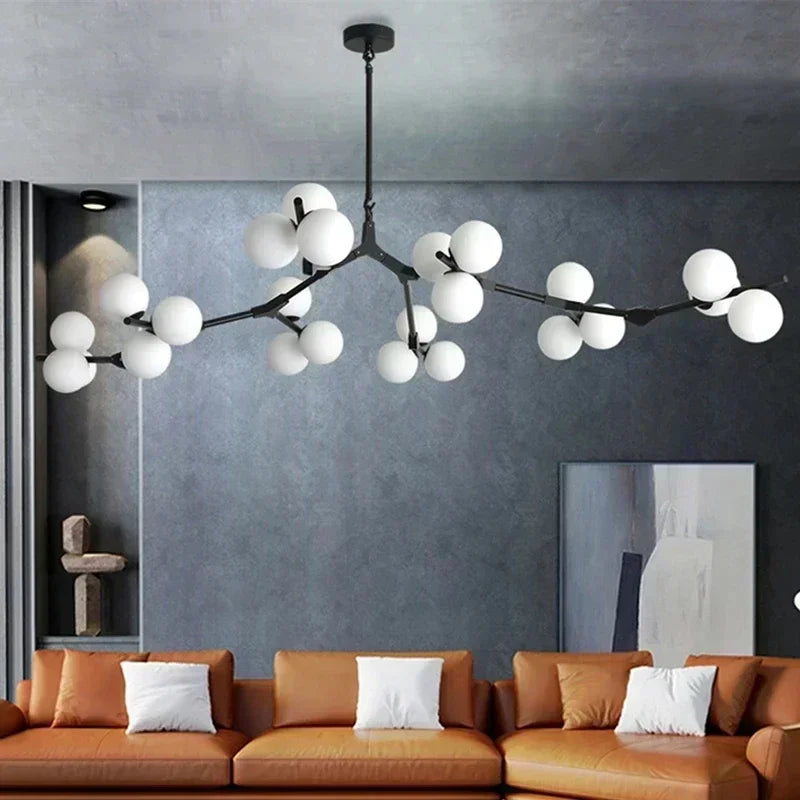 Post Modern Glass Balls LED Pendant Lights Branches Style Chandeliers Ceiling Lamp Living Dining Bedroom Lighting Fixtures