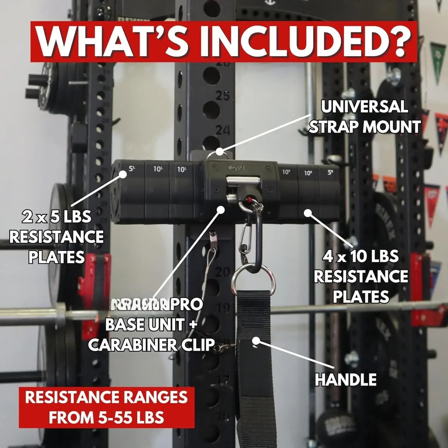 W_Home Gym Cable Machine | Portable Workout System for Strength Training | Comes with Mount for a Squat Rack or Pole | Full-Body