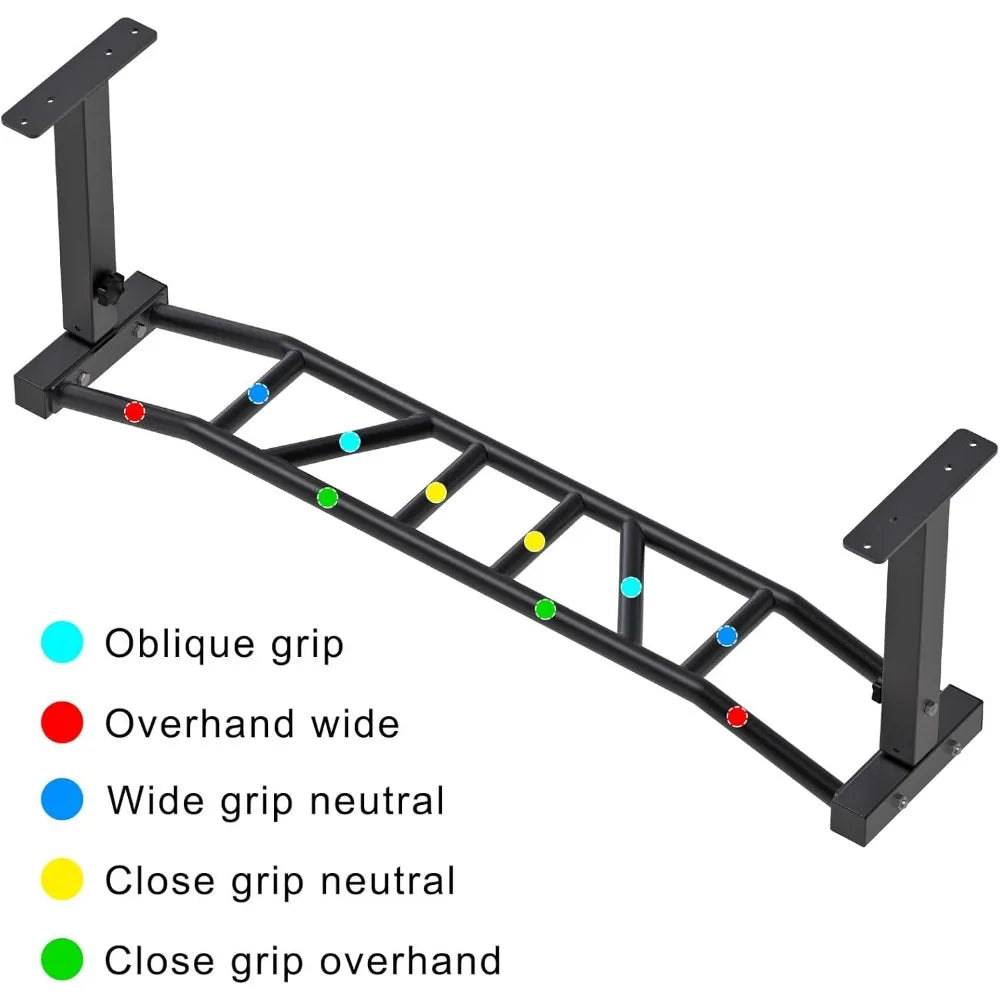 ceiling mounted pull-up bar, heavy-duty multi-grip pull-up bar, adjustable height, perfect for home gyms and strength training