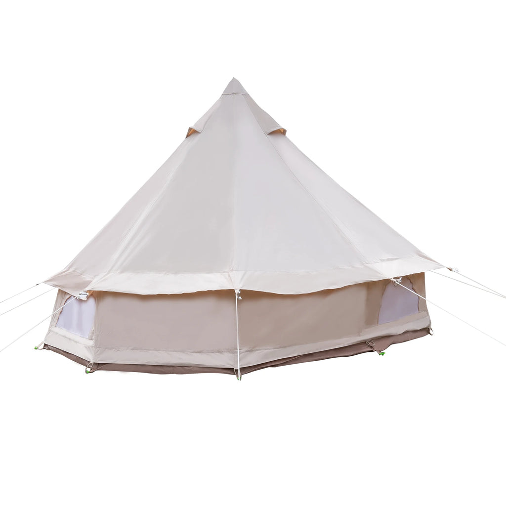 Polyester Cotton Bell Tent for 4 Season Family Camping Waterproof Luxury Glamping Tent All Year Living 2 Person