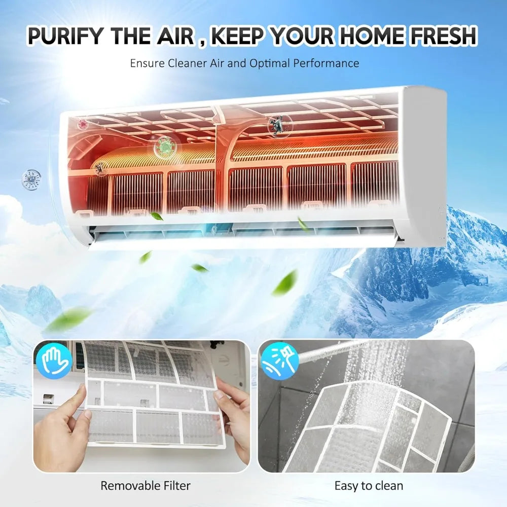 Mini Split Air Conditioner ＆ Heat Pump -  Wall Mount Ductless Inverter AC/Heating System 19 SEER2,Ultra Quiet