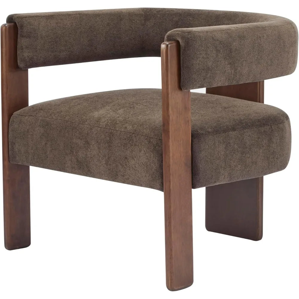 Modern Velvet Accent Chair by Christopher Knight Home, Wooden Frame Lounge Sofa for Living Room
