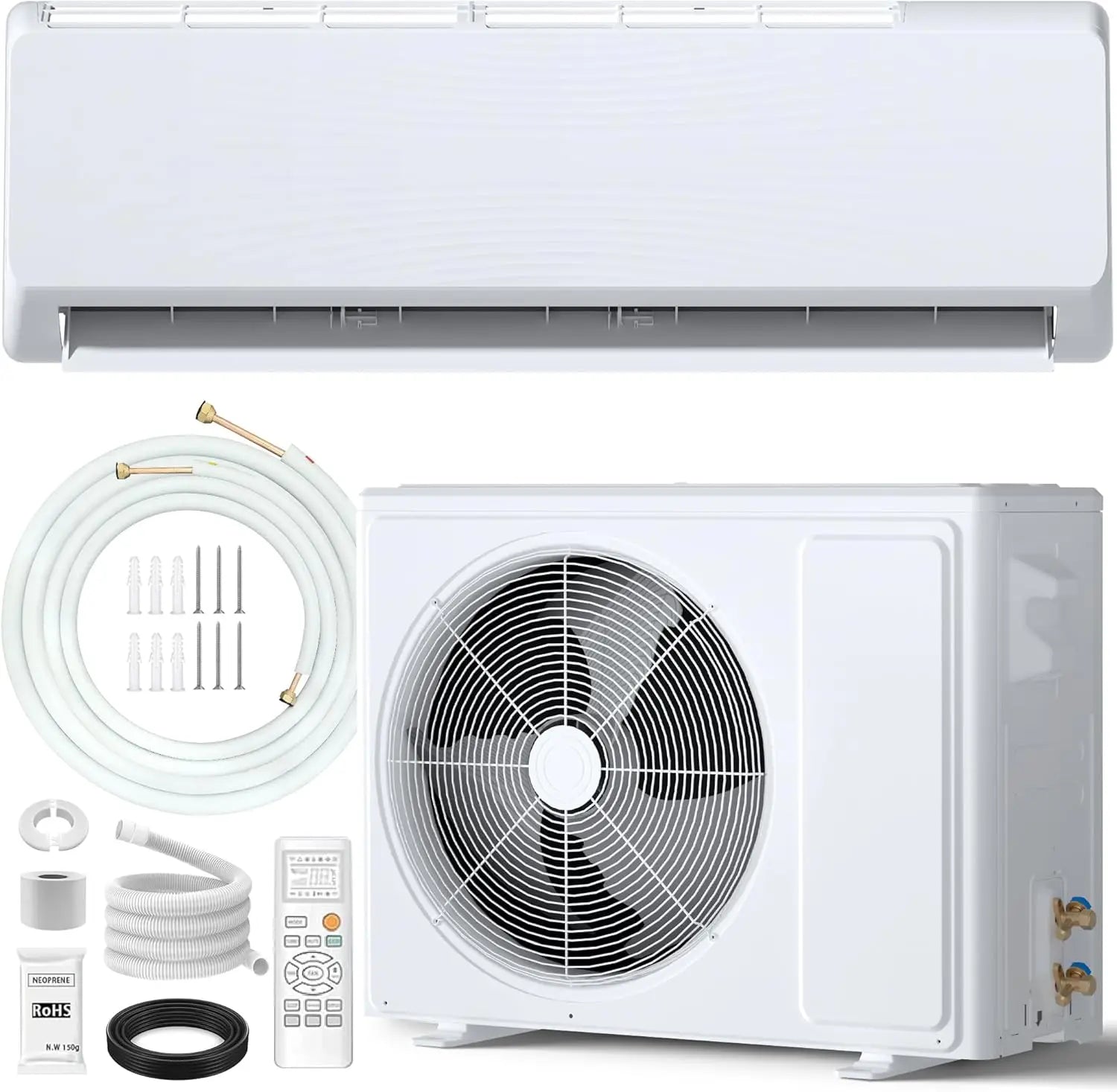 Mini Split Air Conditioner ＆ Heat Pump -  Wall Mount Ductless Inverter AC/Heating System 19 SEER2,Ultra Quiet
