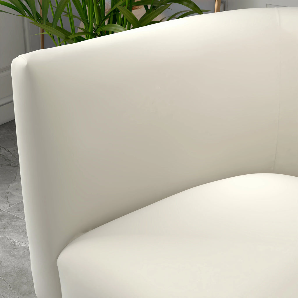 SEYNAR Mid-Century Modern Velvet Round Accent Chair for Living Room set of 2, Beige Upholstered Barrel Chair or Sofa for Parlour