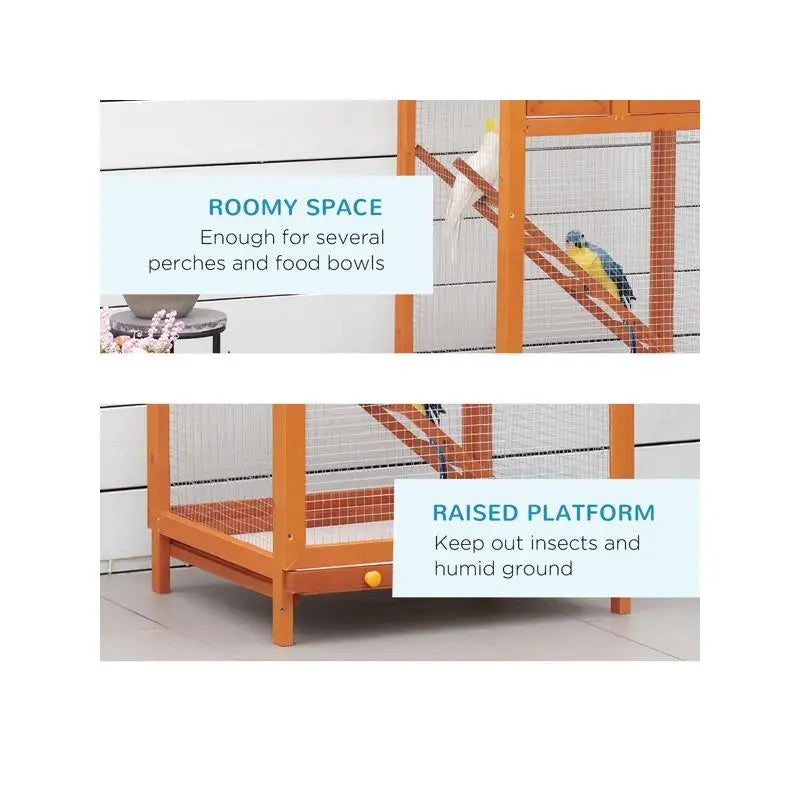 Bird Cage with Stand for Parrots, Finches, and Canaries - Spacious Aviary for Pet Birds, Easy to Clean, Durable Design, Ideal