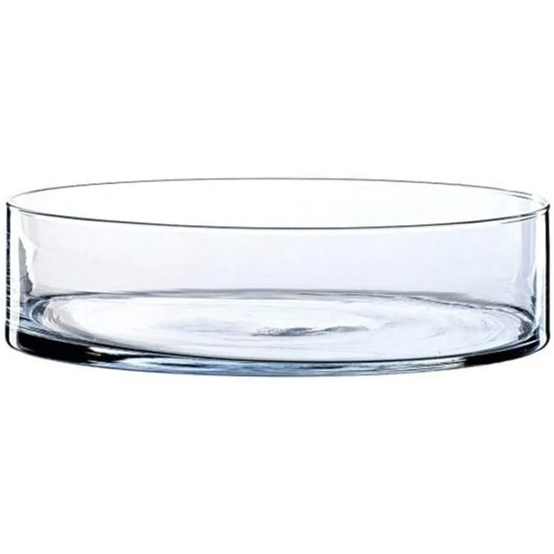 WGV Cylinder Vase Bulk, Open Width 12", Height 6", Clear Flat Pan Style Container, Planter Terrarium, Floral Centerpiece for Wed