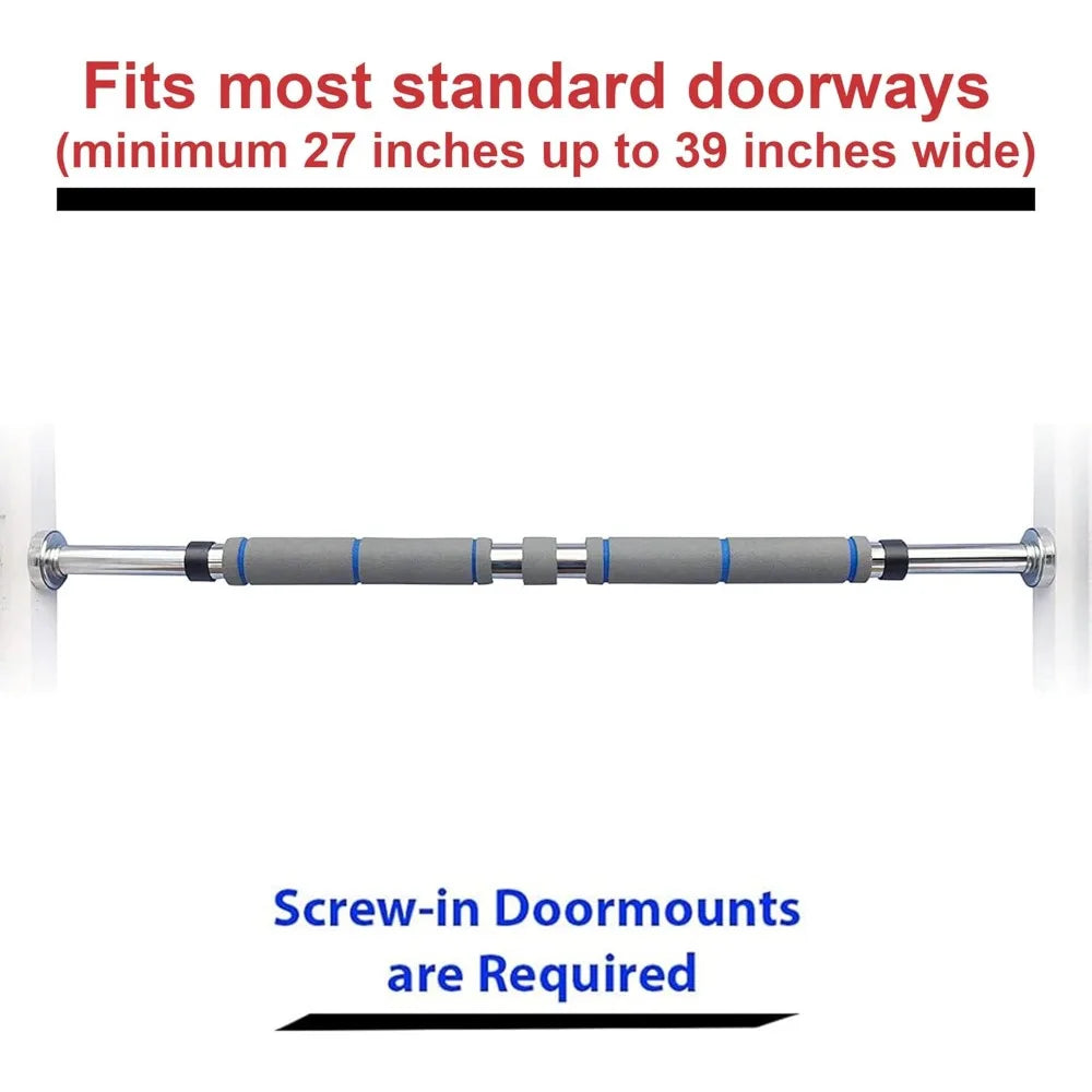 Adjustable Doorway Pull Up Bar 27-39 Inch - Heavy Duty Chin Up Bar with Secure Mounts for Home Gym Workout