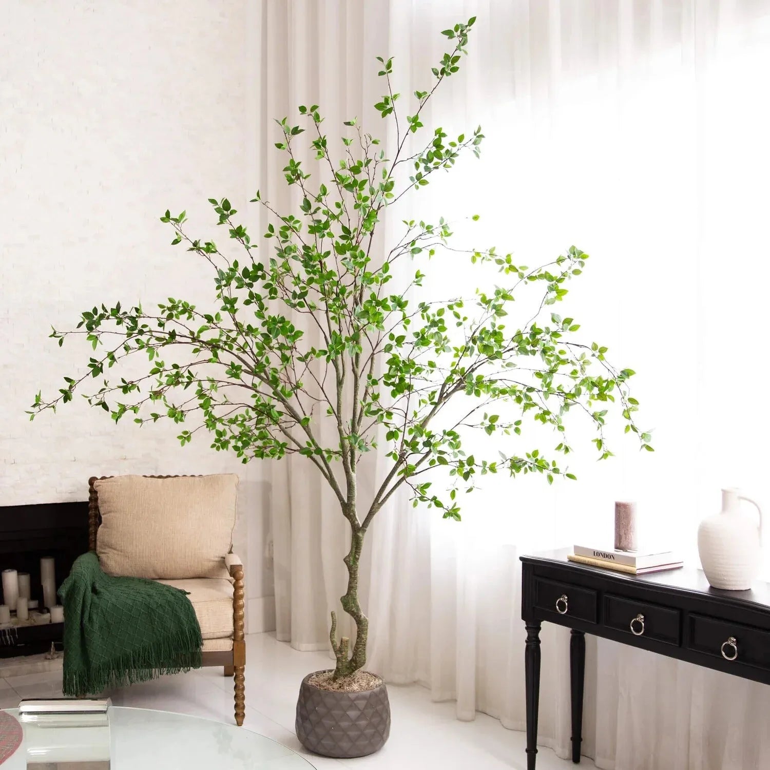 10’ Artificial Citrus Minimalist Tree Home Decor.