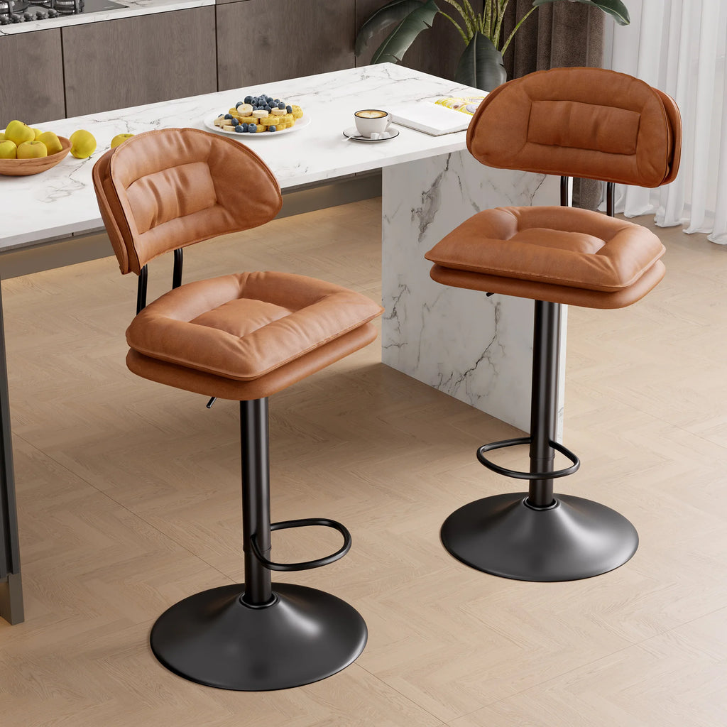 2Pcs Rotating Dining Chair Modern Bar Stools Bar Chairs Simple Backrest Bedroom Dining Room Highchairs Nordic Luxury Dinner Furniture