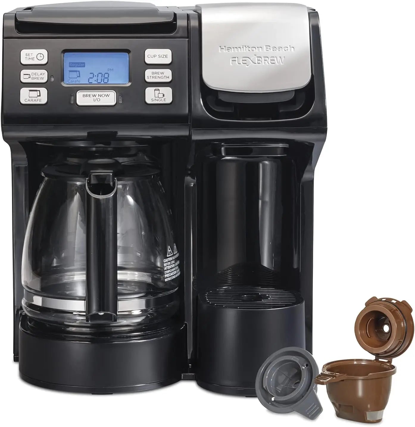 Sure-Crisp Toaster Oven Air Fryer Combo, 9' Pizza Fit, 4-Slice, FlexBrew Trio Coffee Maker, K-Cup & Grounds