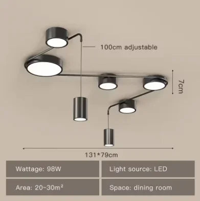 Modern Minimalist LED Ceiling Light Iron Nordic Creative Restaurant Pendant Light Room Bedroom Black Style Lamps for Living Room