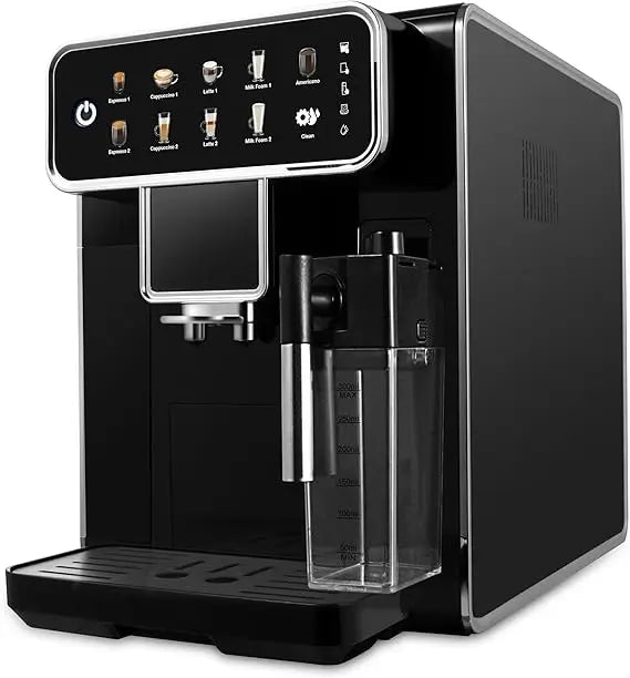 Fully Automatic Espresso Machine 12 Cup Coffee Maker One-Touch Cappuccino/Latte/Americano/Espresso with Self-Cleaning & Adjustab