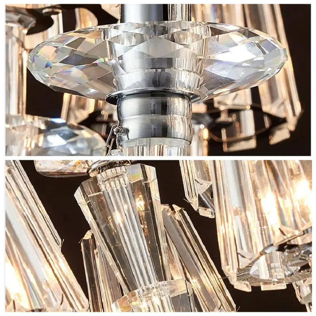 Modern K9 Crystal Lustres De Cristal Lamps Chandeliers D67cm 6L Candle 110V/220V Crystal Shades Home Deco Lighting Pendant Lamp