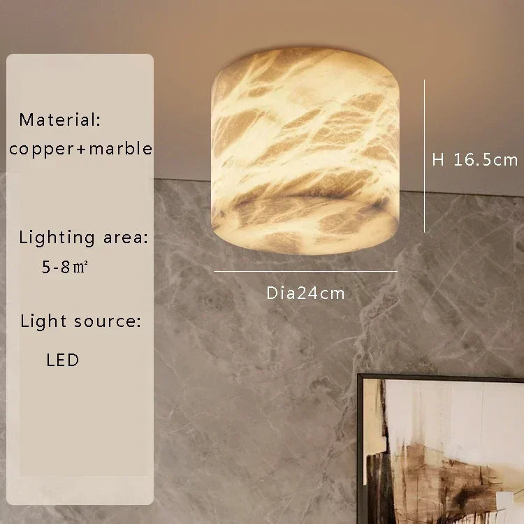 2025 Modern Home Decoration Small Marble Ceiling Lamp Led 2024 New Design Spanish Marble Lustres for Bedroom Hallway