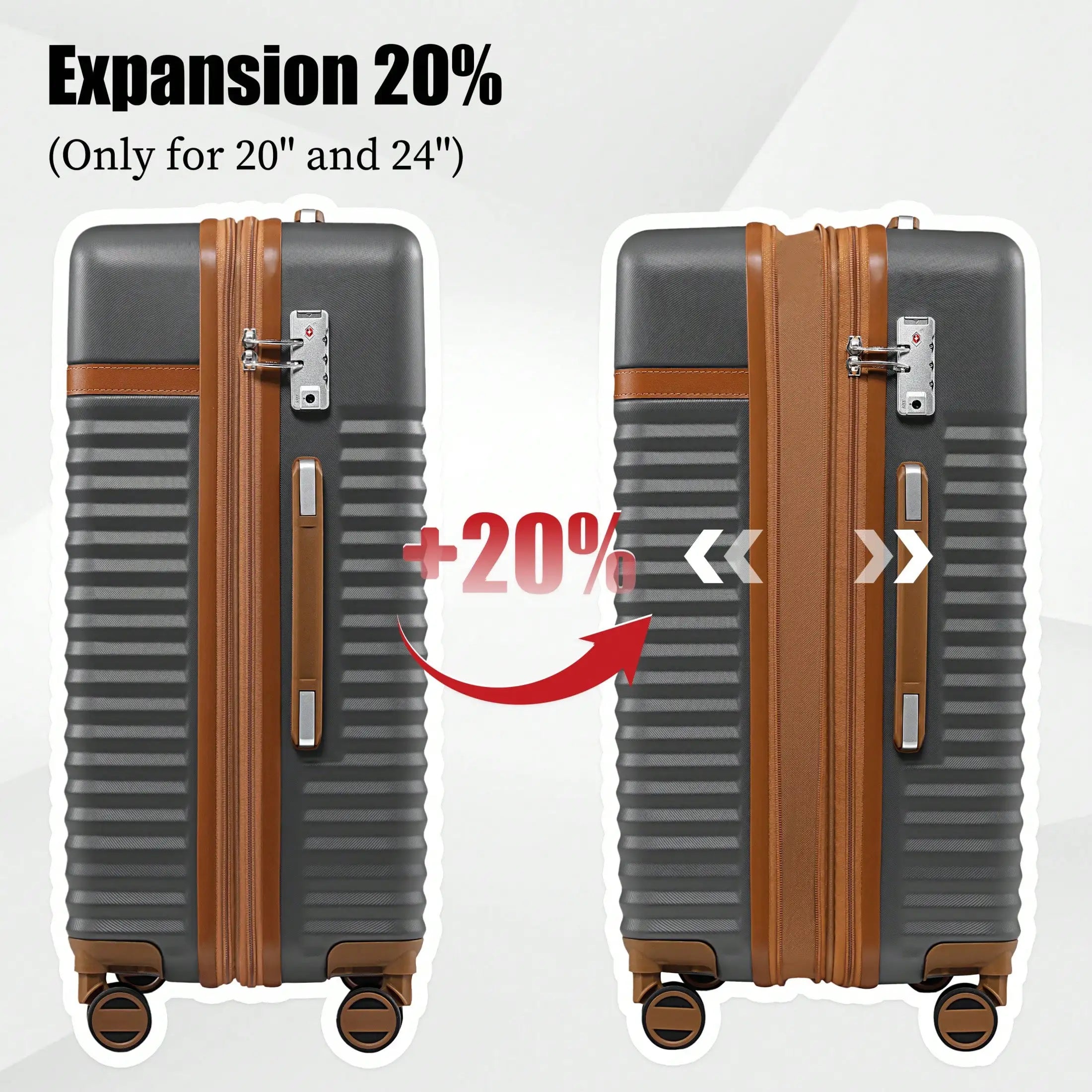 Travel Luggage Suitcase Set, Expandable Lightweight Carry on Suitcase with Duffel Bag,Toiletry Bag,TSA Lock,Spinner Wheels