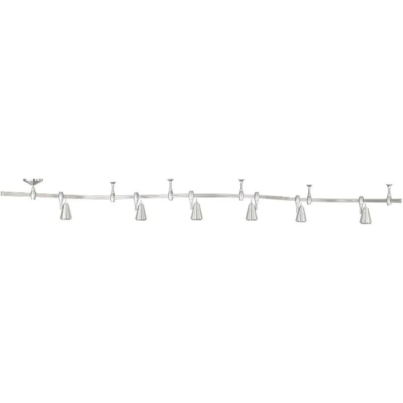 Pro Track Track Light Fixture - 6 Head LED Track Light, Brushed Nickel, Adjustable Monorail Modern for Ceilings, Kitchen Islands