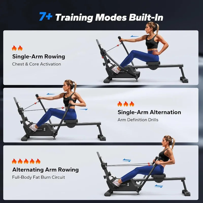 Sculls Rowing Machines for Home, Magnetic Rowing Machine with 16-Level, Simulate Real Row, Ultra-Quiet Rower, MERACH App