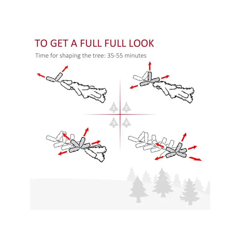 7.5ft Artificial Christmas Tree with Lights and Ornaments, Pre-Lit Holiday Decoration for Home Décor