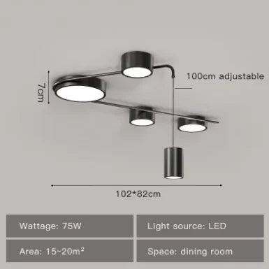 Modern Minimalist LED Ceiling Light Iron Nordic Creative Restaurant Pendant Light Room Bedroom Black Style Lamps for Living Room