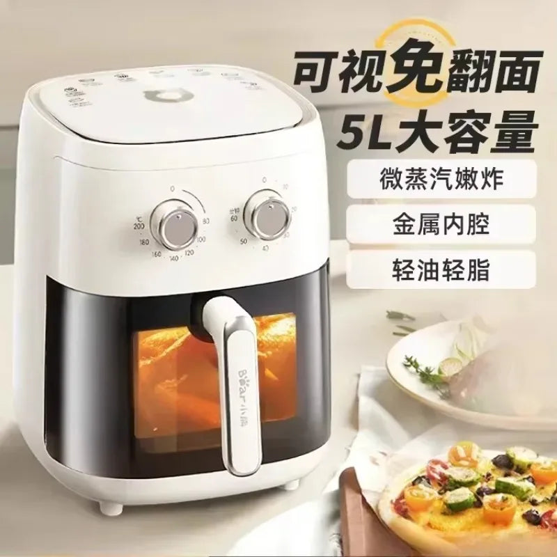 Visual Large Capacity Air Fry Pot, Home Flip Free New  Air Fryer Electric French Fryer Electromechanical Oven.