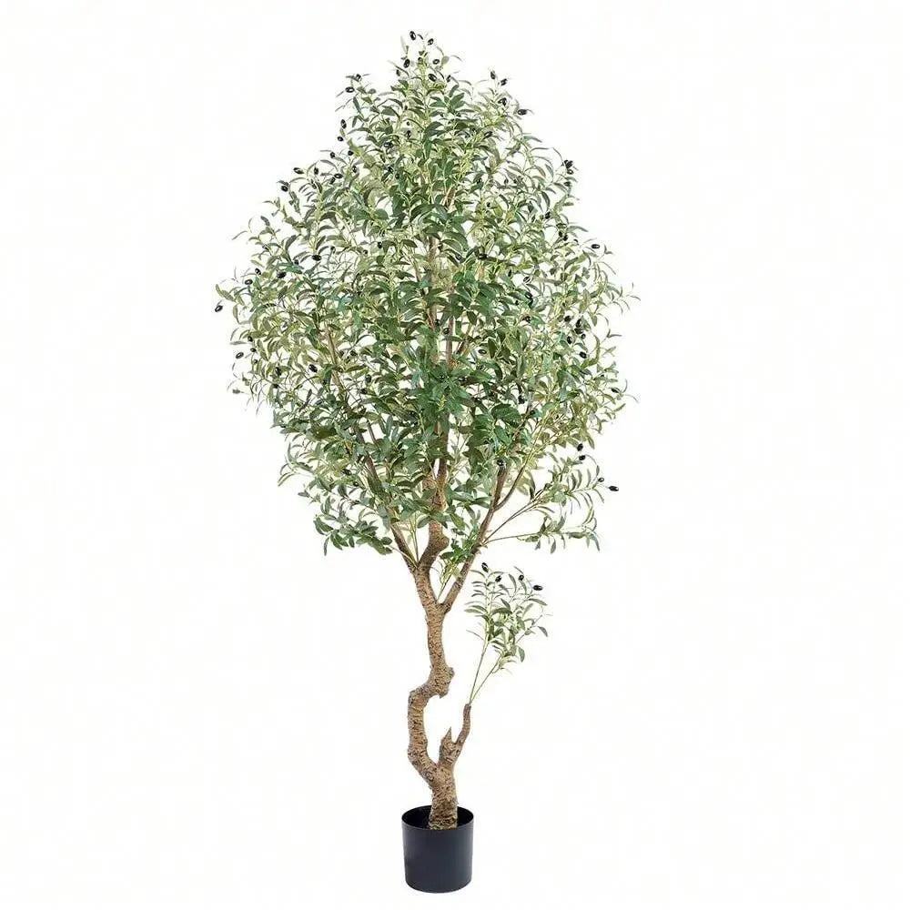 7ft Artificial Olive Plant With Plastic Pot Indoor Outdoor Artificial tree decoration living room Gift Shipping from the USA