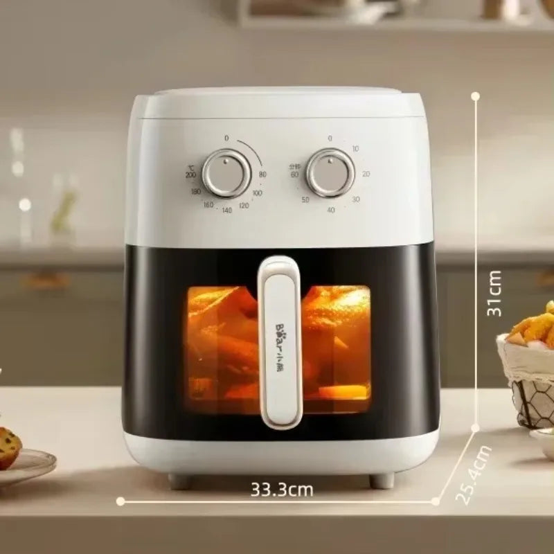 Visual Large Capacity Air Fry Pot, Home Flip Free New  Air Fryer Electric French Fryer Electromechanical Oven.
