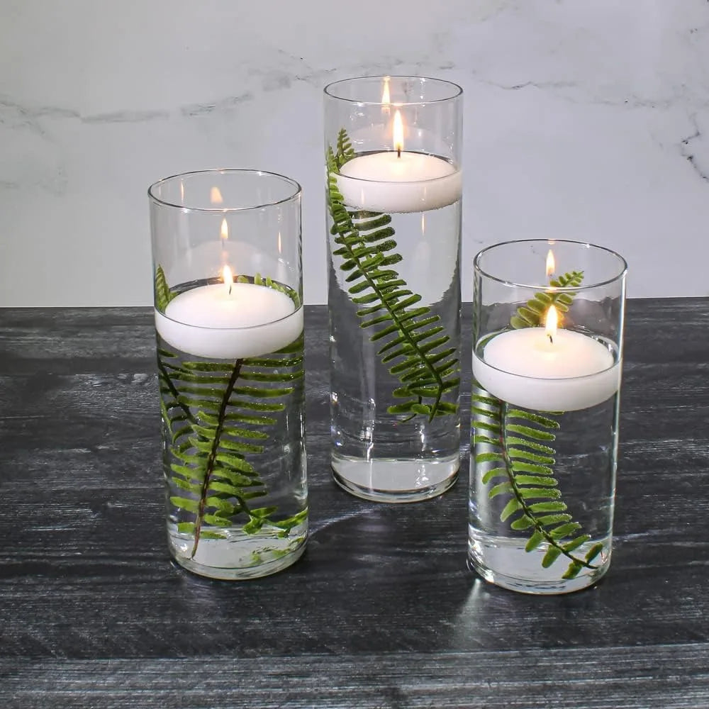 Eastland Cylinder Vases and White Richland Floating Candles