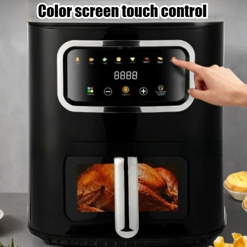 Convenient High-power Air Fryer Large Capacity Screen Touch Control Visual Air Fryers Multi Functional Household Appliances