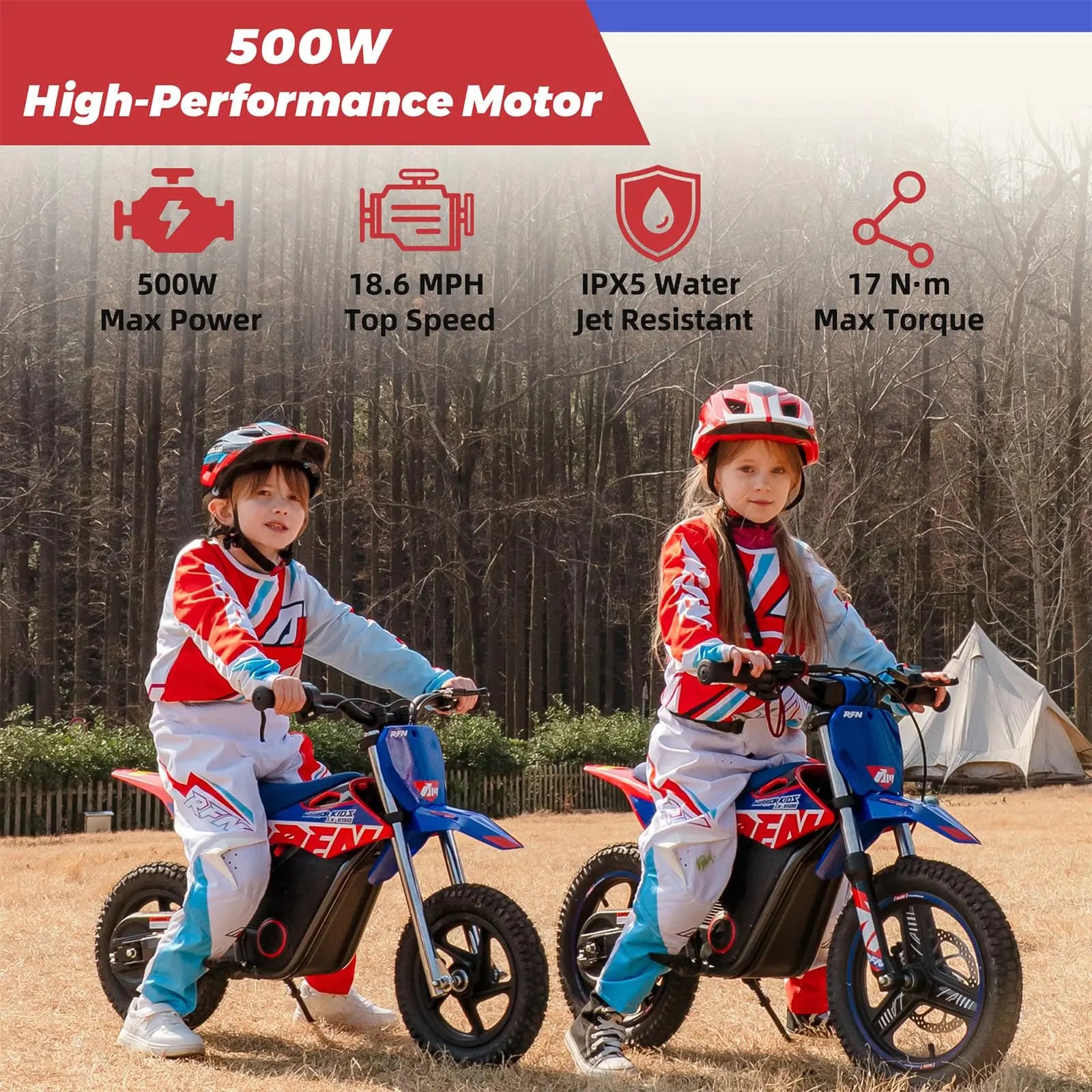RFN Electric Dirt Bike For Kids-Motorcycle With 700W | 21.7 mph Max Speed, 15.5-Mile Range & 3 Speeds Off-Road Bike for Ages 4-8