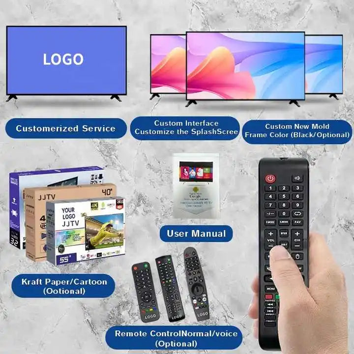 Wholesale Price 4K Android Smart TV 50 55 65 75 85 Inch Custom Logo OEM Unbreakable LED TV HD Definition
