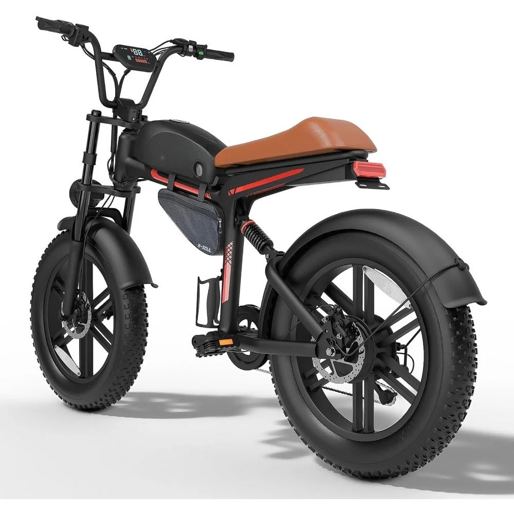 Qnut Electric Bike for Adults 28Mph 1500W, Moped Style Ebike with Fat Tire 48v 18Ah Battery 60 Miles 7 Speed Commuting E-Bike