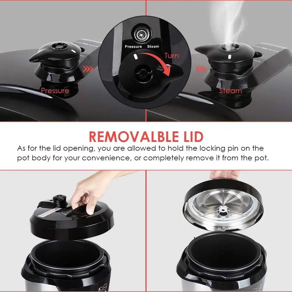 3 Quart Pressure Cooker 8 IN 1 Multi Use Programmable Instant Cooker Electric Pressure Pot with Slow Cook, Rice, Steamer, Sauté,