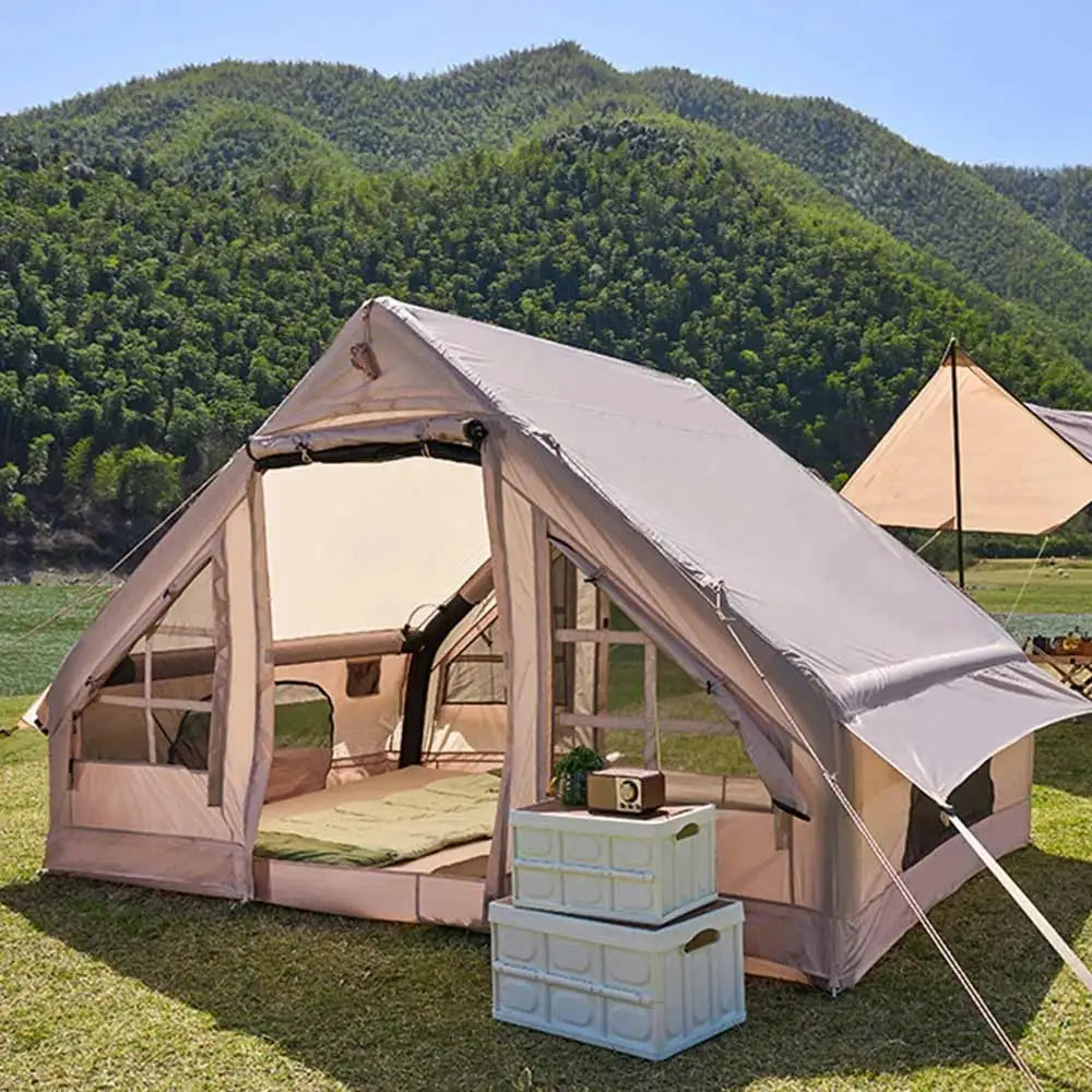 Outdoor Easy Setup Waterproof Air Inflatable Cabin Camping Tent House With Hand Pump