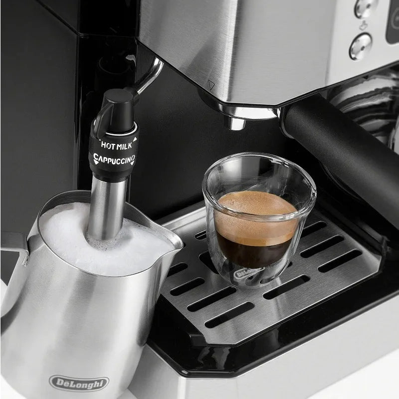 De'Longhi All-in-One Combination Coffee Maker & Espresso Machine + Advanced Adjustable Milk Frother for Cappuccino & Latte