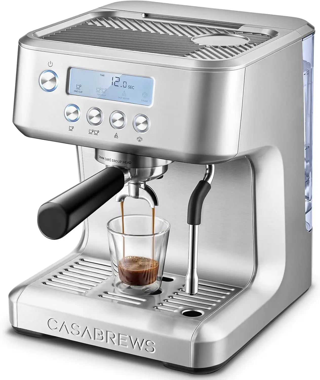 Ultra Espresso Machine with LCD Display, Powerful Milk Frother, Adjustable Temperature for Barista-Quality Lattes & Cappuccinos