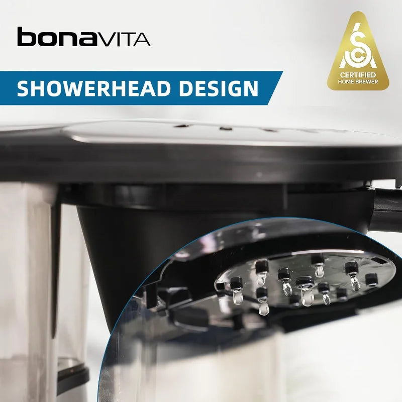 Bonavita 8 Cup Drip Coffee Maker Machine, One-Touch Pour Over, Auto Pause Brewing with Stainless Steel Thermal Carafe, BV1901TS