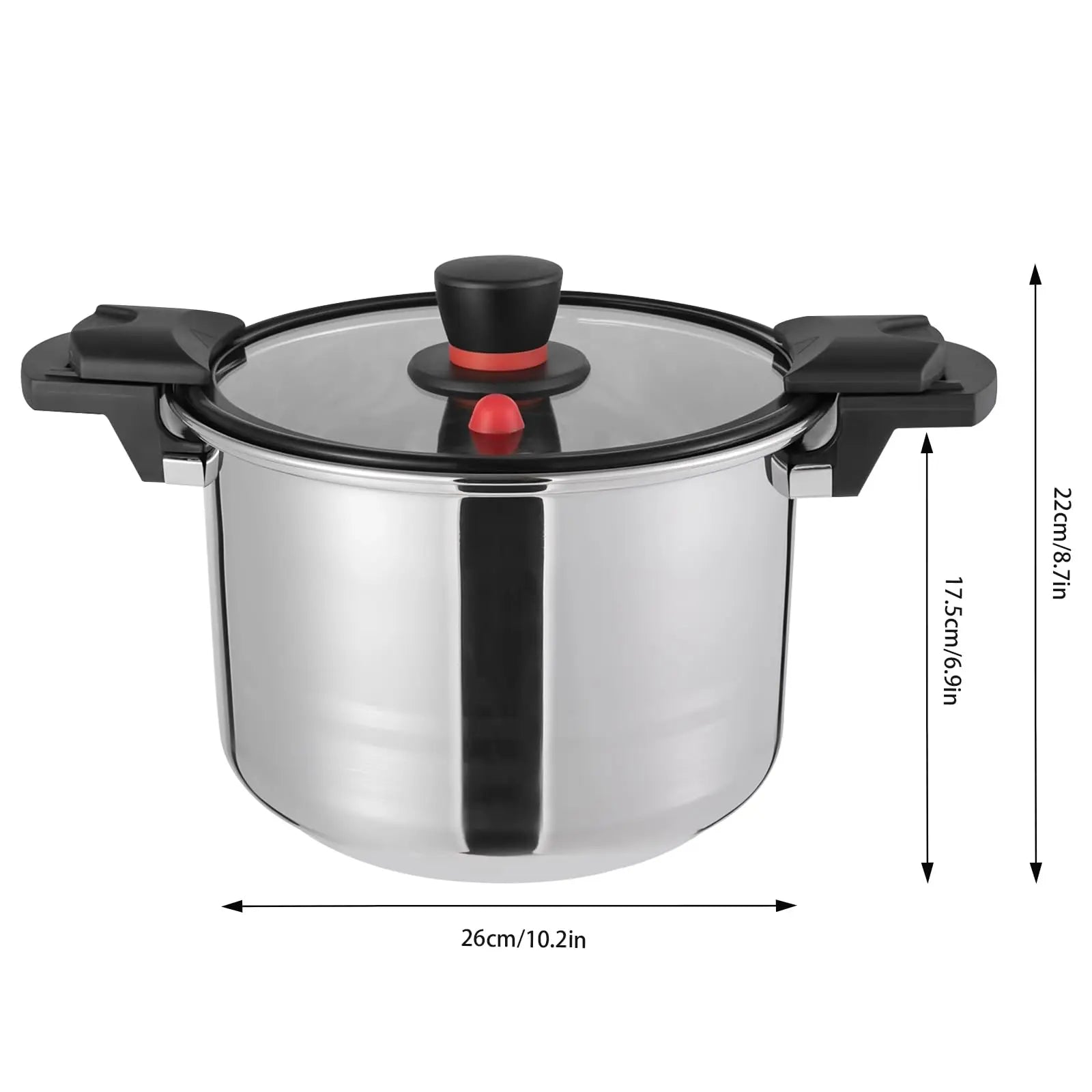 7L/7.4Qt Multifunctional Pressure Cooker, Stainless Steel 60Kpa Pressure Pot, Suitable for Gas Cookers, Induction Cookers, and E