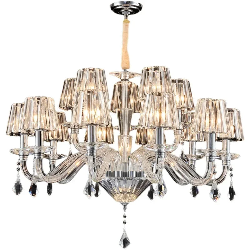 Modern K9 Crystal Lustres De Cristal Lamps Chandeliers D67cm 6L Candle 110V/220V Crystal Shades Home Deco Lighting Pendant Lamp