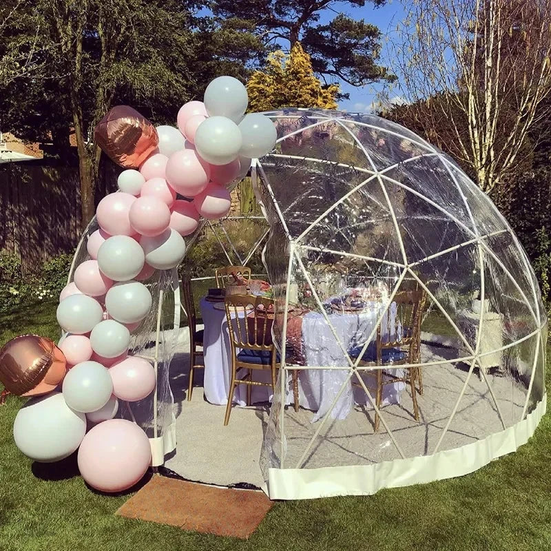 3m/3.6m Glamping Garden Dome Igloo Upgraded Greenhouse Dome Tents Clear Transparent Dome Tent With TPU Cover And Polyester Mesh