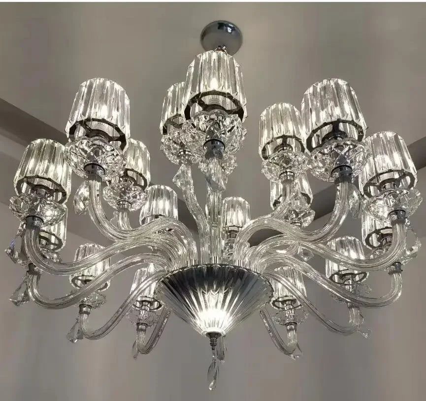 Modern K9 Crystal Lustres De Cristal Lamps Chandeliers D67cm 6L Candle 110V/220V Crystal Shades Home Deco Lighting Pendant Lamp